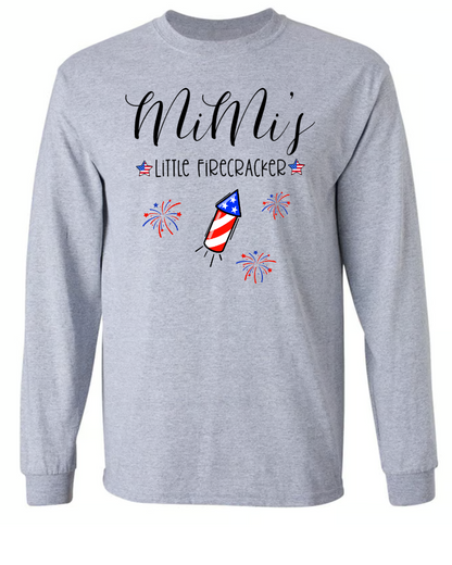 Mimi's Little Firecrackers 4th Of July, Custom Grandma With Kids TH Shirt