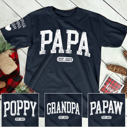 Custom Grandpa Papa Dad And Kids 2024