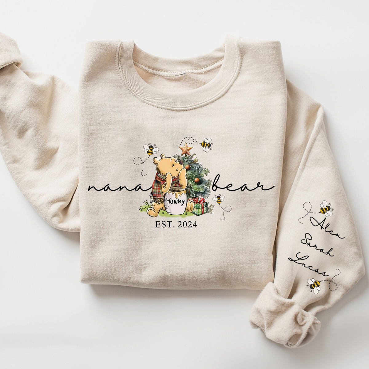 Custom Grandma Bear With Grandkids Sweatshirt