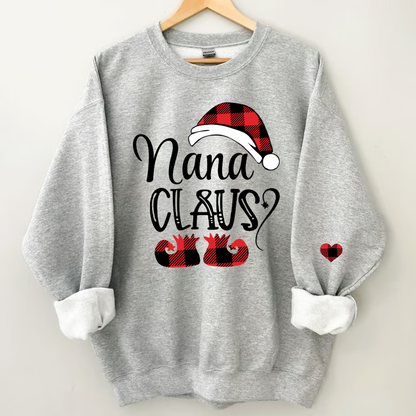 Nana Claus Christmas And Grandkids Sweatshirt Sweatshirt