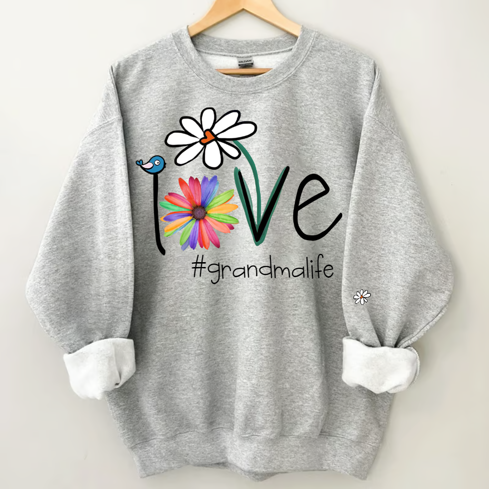 Personalized Love Grandma Life Flower CTH01 Sweatshirt