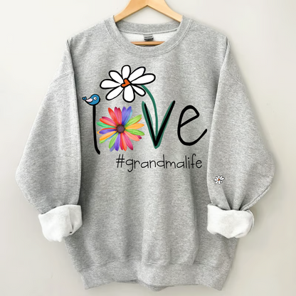 Personalized Love Grandma Life Flower CTH01 Sweatshirt