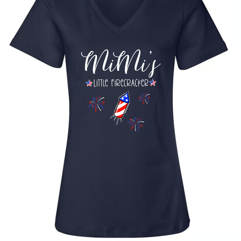 Mimi's Little Firecrackers 4th Of July, Custom Grandma With Kids V2 TH