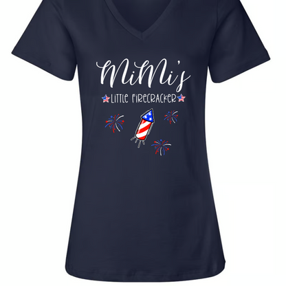 Mimi's Little Firecrackers 4th Of July, Custom Grandma With Kids V2 TH