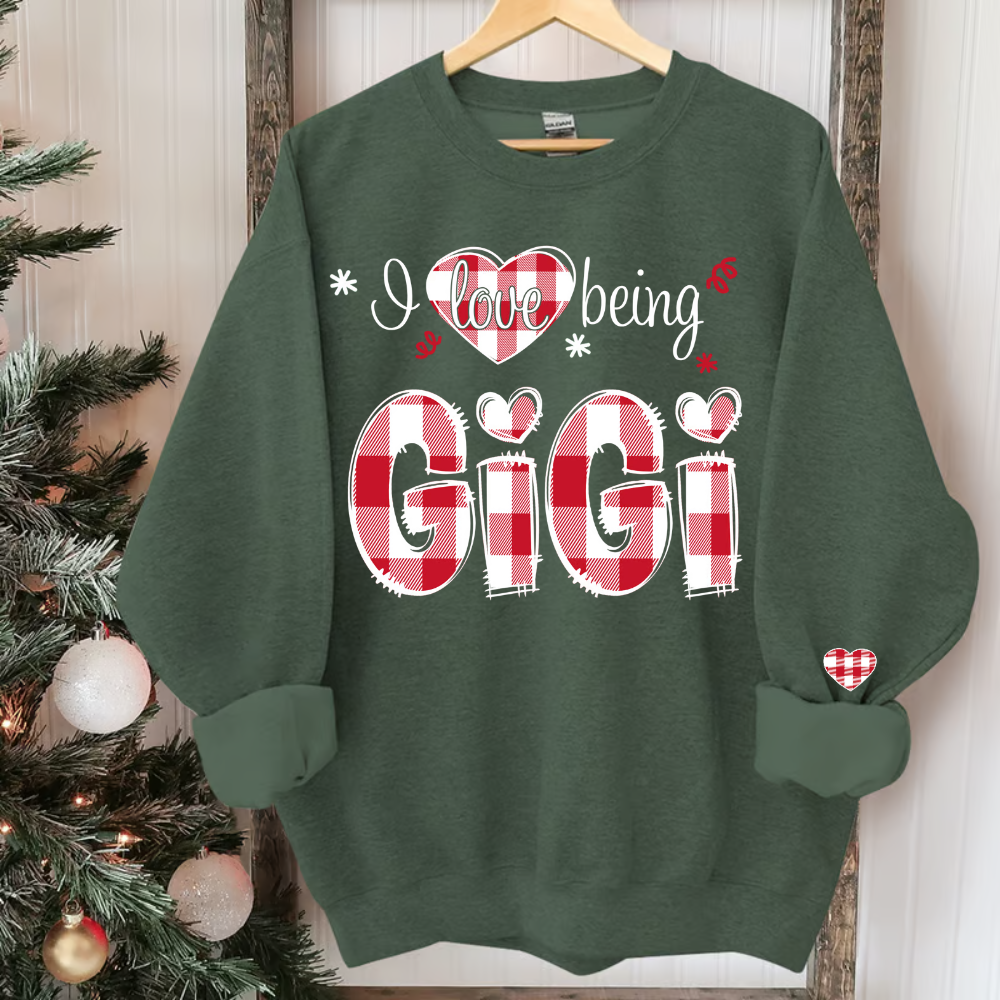 I love being Grandma Buffalo Plaid And Grandkids 2024 Sweatshirt