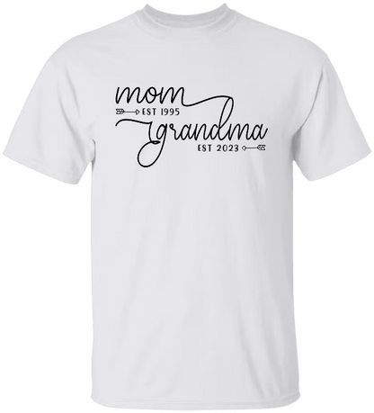 Personalized Mom Est Grandma Est Shirt, Custom Mom Grandma Est Shirt, Gift For Grandma, Mother's Day Gift TH