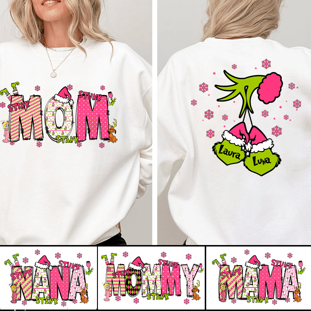 Custom Christmas Mom Mama Kids Name Christmas 2024