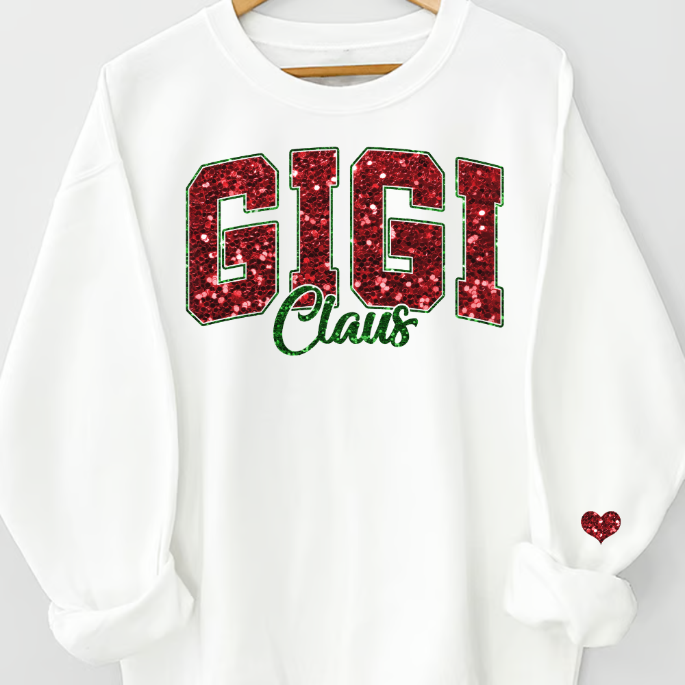 Custom Gigi Claus Christmas And Kids Sweatshirt