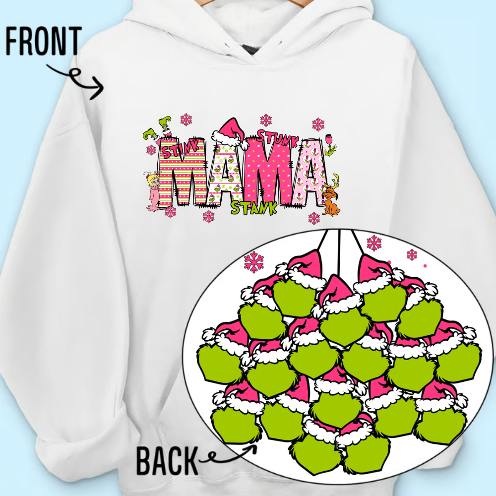 Custom Christmas Family Sweatshirt - Personalized Holiday Sweatshirt for Mama, Mom, Mimi, or Grandma with Kids' Name