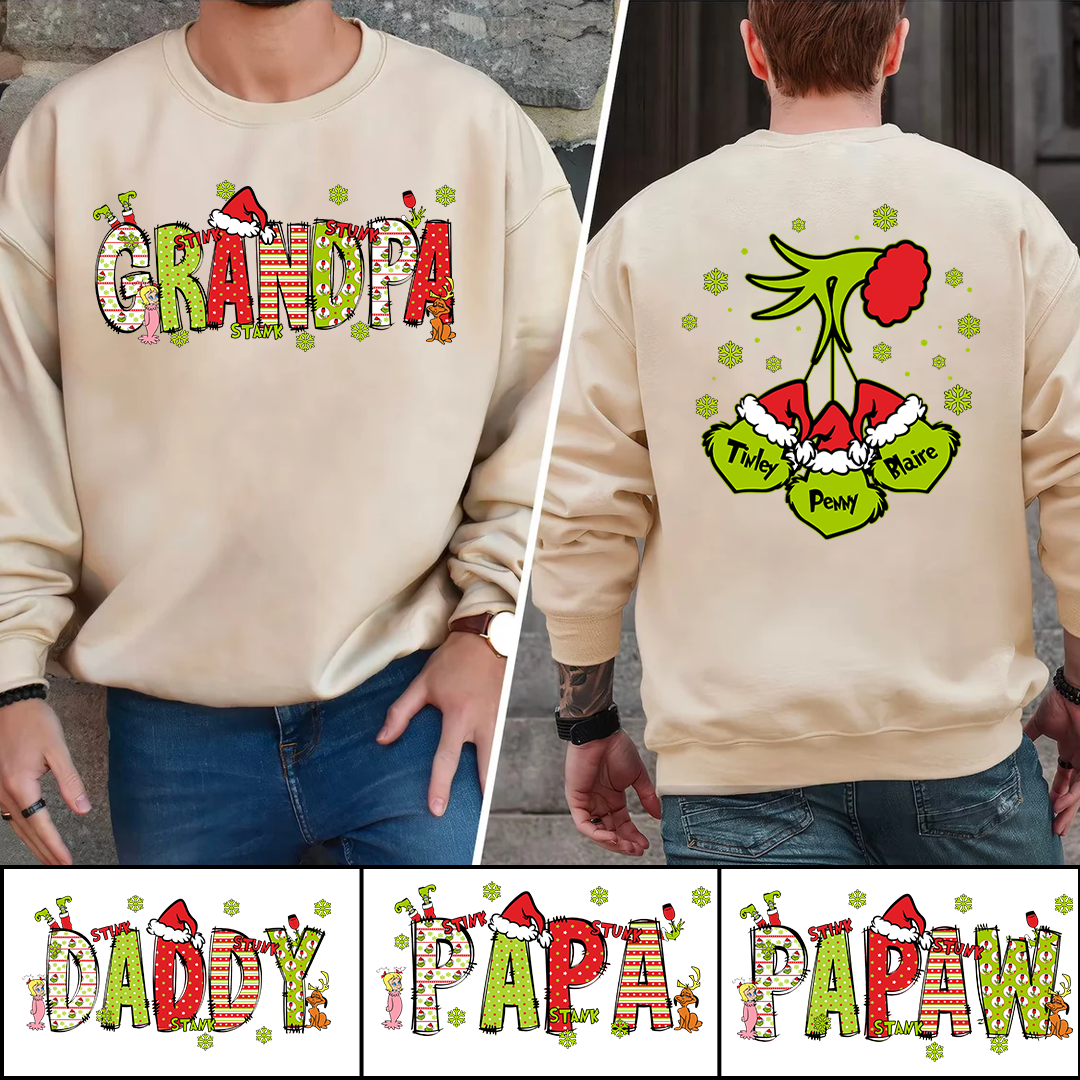 Personalized Nickname Dad and Grandpa Kids Names Christmas 2024