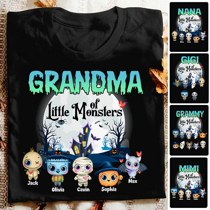 Personalized Grandma Halloween Shirt, Custom Grandma Little Of Monsters cute Halloween, Gift For Mimi, Nana, Gigi, Halloween Gift