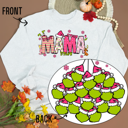 Custom Christmas Family Sweatshirt - Personalized Holiday Sweatshirt for Mama, Mom, Mimi, or Grandma with Kids' Name