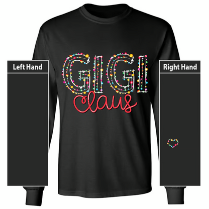 Gigi Claus Christmas lights And Grandkids Christmas Merry Longsleeve