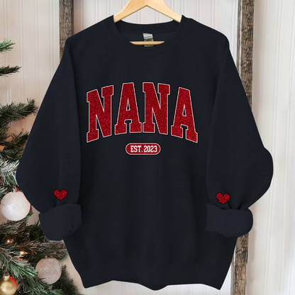 Custom Name Mimi Nana Grandma And Kids Red Glitter CTH01 Sweatshirt