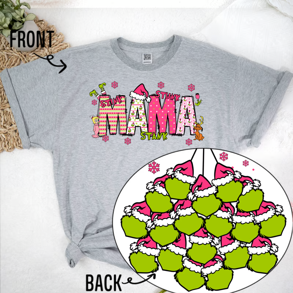 Custom Christmas Family Sweatshirt - Personalized Holiday Sweatshirt for Mama, Mom, Mimi, or Grandma with Kids' Name