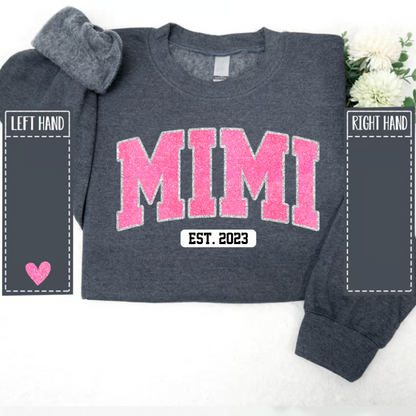 Mimi Pink Glitter Sweatshirt, Custom Mimi And Kids, Grandma Gift TH Sweatshirt