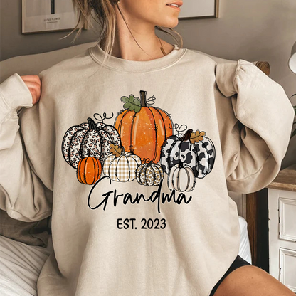 Pumpkin Grandma Est Year And Kids CTH01