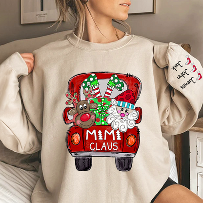 Personalized  Mimi, Grandma Claus Truck Christmas and Grandkids Sweatshirt