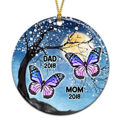 Blossom Tree Moon And Night Memorial Personalized Circle Ornament