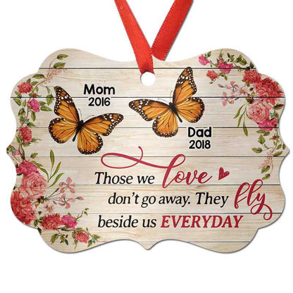 Butterflies Memorial Family Personalized Christmas Ornament