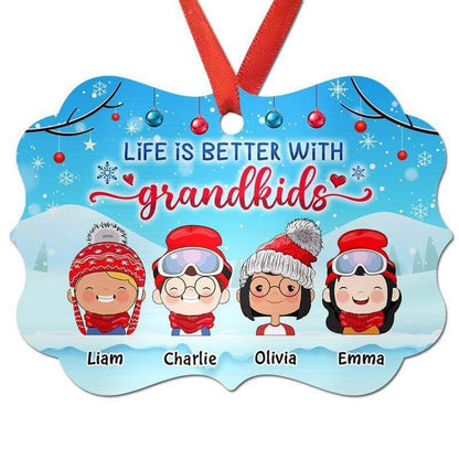 Life Is Better With Grandkids Cute Kid Personalized Christmas Ornament