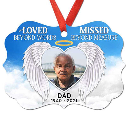 Loved Beyond Words Missed Beyond Measure Memorial Photo Personalized Christmas Ornament