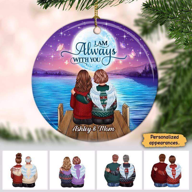 Moon Night Always With You Memorial Personalized Circle Ornament