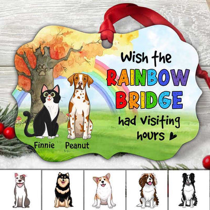 Rainbow Bridge Dog Cat Memorial Personalized Christmas Ornament
