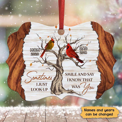 Sometimes I Just Look Up Cardinal Family Memorial Personalized Christmas Ornament