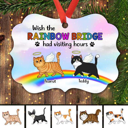 Wish Rainbow Bridge Had Visiting Hour Cat Memorial Personalized Christmas Ornament