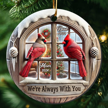 Memorial Cardinal Outside Window Remembrance Keepsake Sympathy Gift Personalized Ceramic Ornament