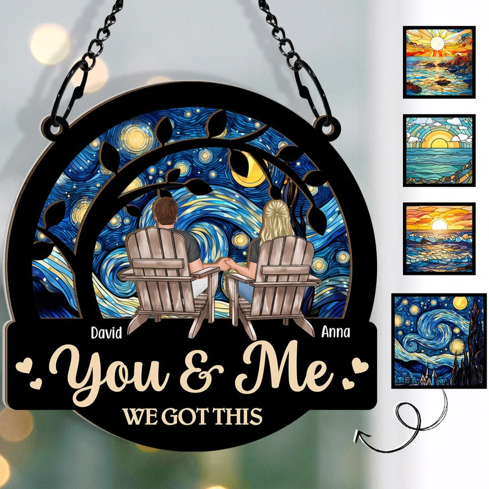 You & Me We Got This - Personalized Acrylic Window Suncatcher Ornament - Gift For Couple Husband Wife