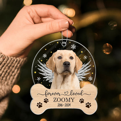 Personalized Dog Memorial Ornament, Custom Dog Photo Christmas Ornament, Pet Memorial Keepsake, Forever Loved Sympathy Gift