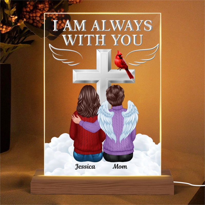 Always With You Family Memorial Keepsake Remembrance Sympathy Gift Personalized Acrylic Plaque With LED Night Light