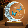 Moon Butterflies Angel Among Us Memorial Personalized Circle Acrylic Plaque With LED Lamp - Remembrance Keepsake