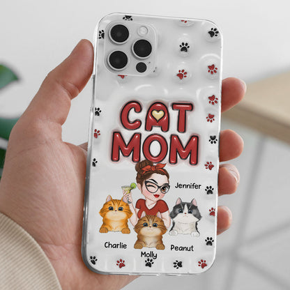 Lovely Cat Mom- Personalized Custom 3D Inflated Effect Phone Case