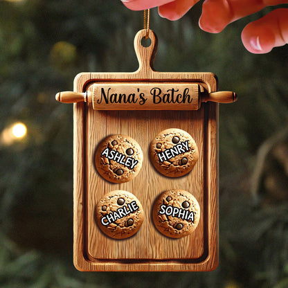 3D Effect Grandma's Batch Cookies Cutting Board Christmas Personalized Acrylic Ornament