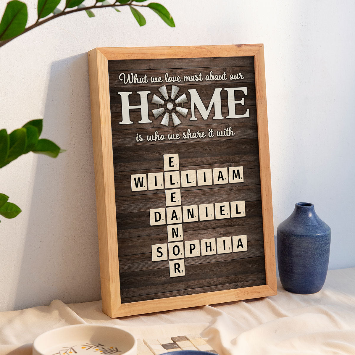 Home Is Who We Share Love With Crosswords Puzzle Art Personalized Poster