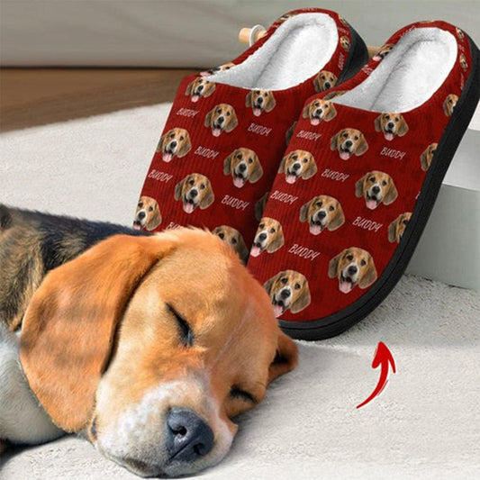 Pet Lovers - Custom face Photo Dog Cat - Personalized Fluffy Slippers (TM) - The Next Custom Gift