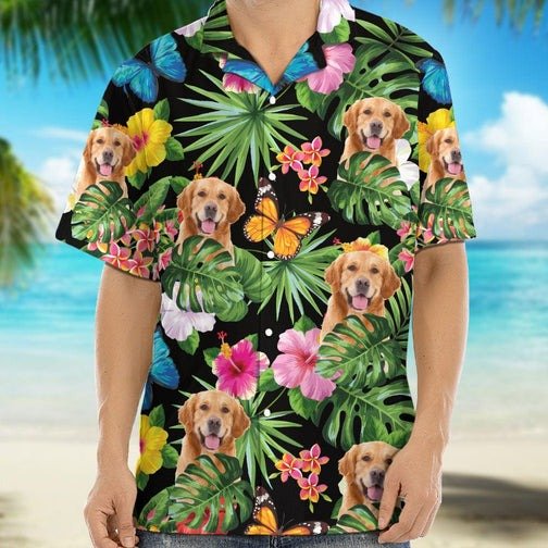 Pet Lovers - Custom Pet Photo With Tropical - Personalized Hawaiian Shirt - The Next Custom Gift