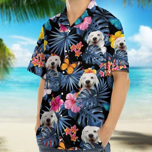 Pet Lovers - Custom Pet Photo With Tropical - Personalized Hawaiian Shirt - The Next Custom Gift