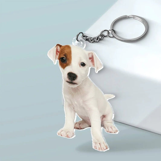 Pet Lovers - Custom Photo Happiness Is A Warm Puppy - Personalized Keychain - The Next Custom Gift