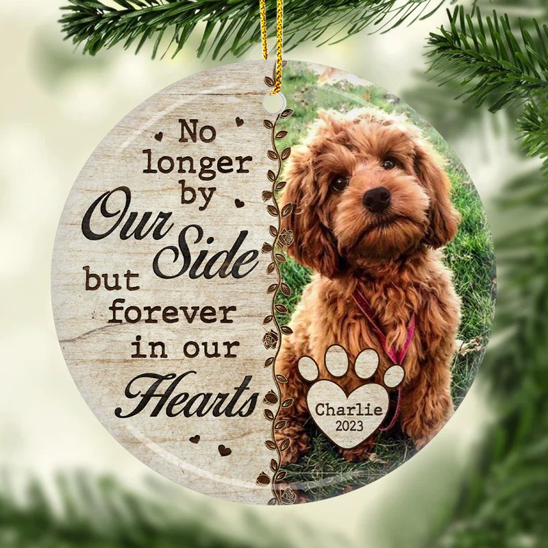 Pet Lovers - Custom Photo No Longer By Our Side - Personalized Car Ornament - The Next Custom Gift