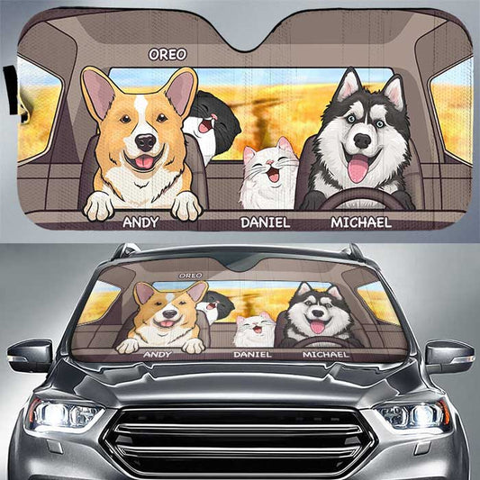 Pet Lovers - Dogs And Cats - Personalized Auto Sunshade - The Next Custom Gift