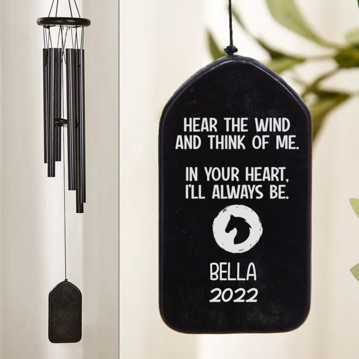 Pet Lovers - Hear The Wind And Think Of Me Dog Cat Memorial - Personalized Wind Chimes - The Next Custom Gift