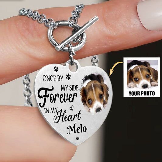 Pet Lovers - Once By My Side Forever In My Heart - Personalized Heart Bracelet (HJ) - The Next Custom Gift