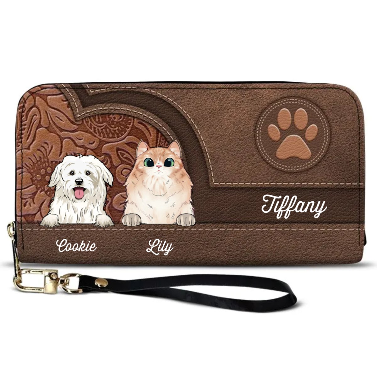 Pet Lovers - Personalized Leather Long Wallet (LH) - The Next Custom Gift