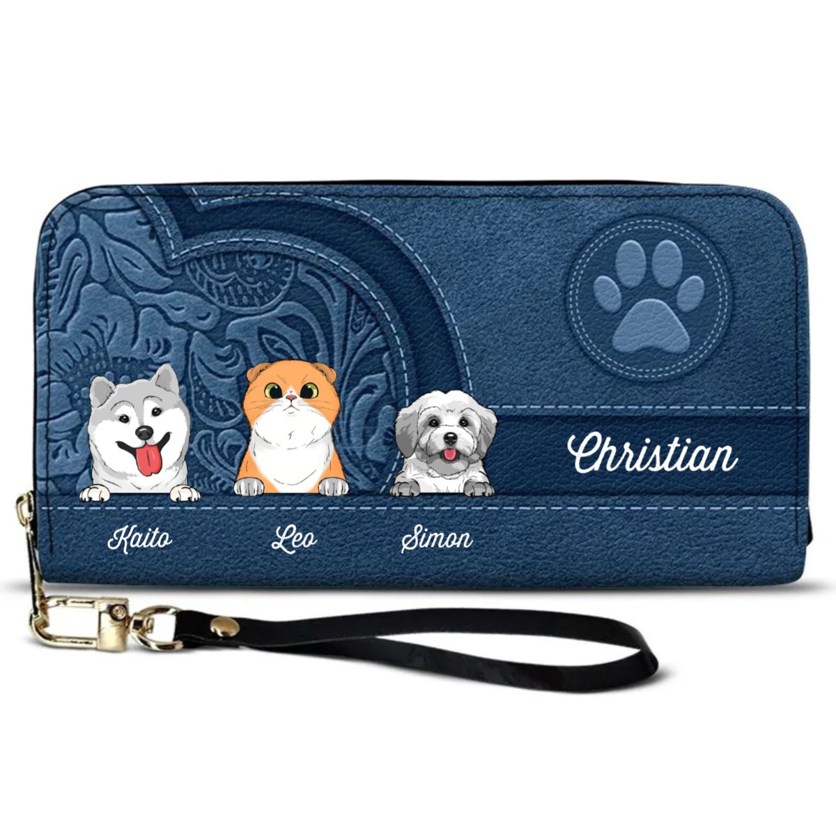 Pet Lovers - Personalized Leather Long Wallet (LH) - The Next Custom Gift