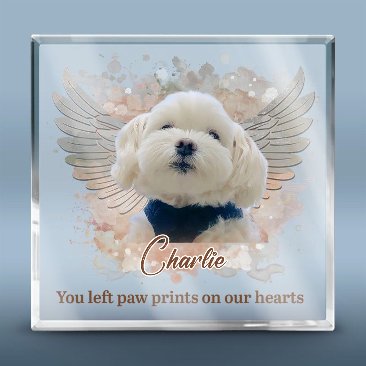 Pet Lovers - Pets Teach Us The Purest Kind Of Love - Memorial Personalized Custom Square Shaped Acrylic Plaque - The Next Custom Gift