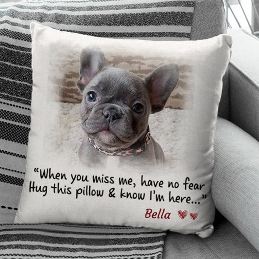 Pet Lovers - When You Miss Me Have No Fear Hug This Pillow & Know I'm Here - Personalized Pillow(BU) - The Next Custom Gift
